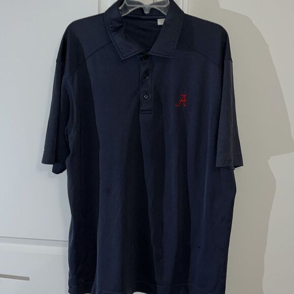 Gray Cutter Buck Mens Alabama Crimson Roll Tide Poly Golf polo shirt XL college - Picture 2 of 6